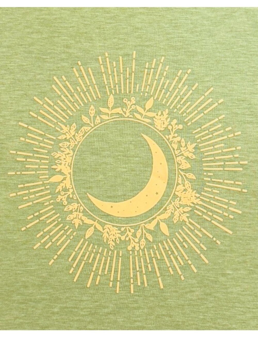 Green Graphic Tee Womens M Sun Moon Celestial Boho Spiritual Shirt - Picture 2 of 9